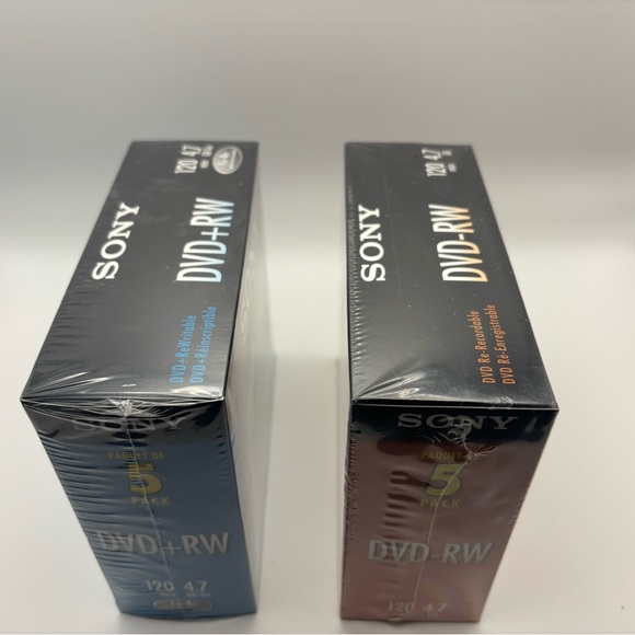 Sony DVD+RW & DVD-RW 5-Pack Lot (10 Discs Total) | Sealed | 4.7GB / 120 Min - Picture 5 of 5